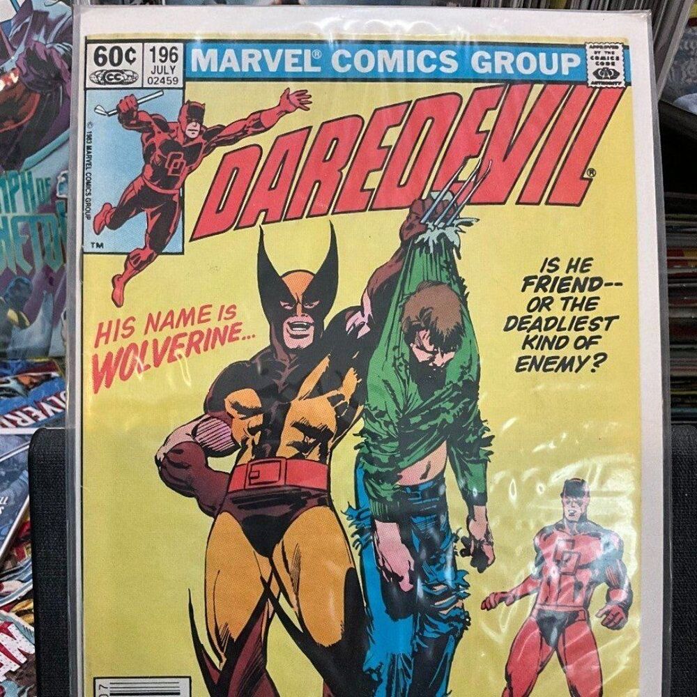 Daredevil #196 Newsstand | Wolverine Team-Up Chasing Bullseye (1983)